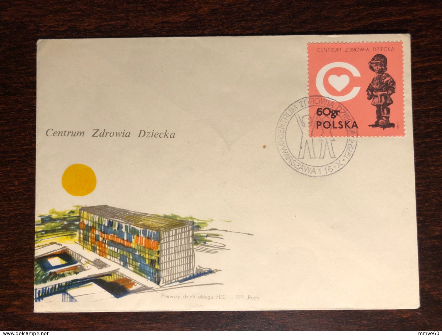 POLAND FDC COVER 1972 YEAR CHILDREN HOSPITAL HEALTH MEDICINE STAMPS - FDC