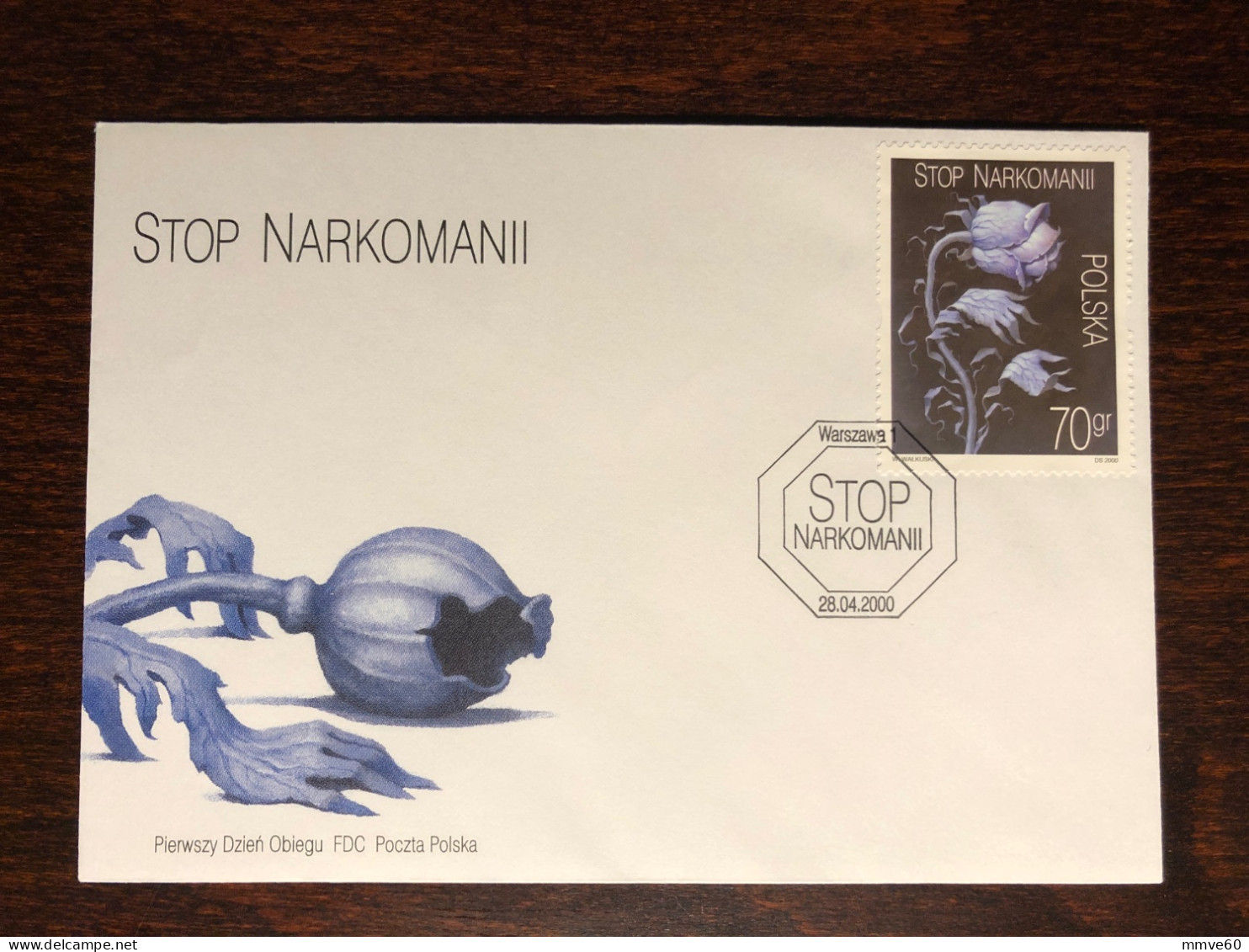 POLAND FDC COVER 2000 YEAR DRUGS NARCOTICS HEALTH MEDICINE STAMPS - FDC