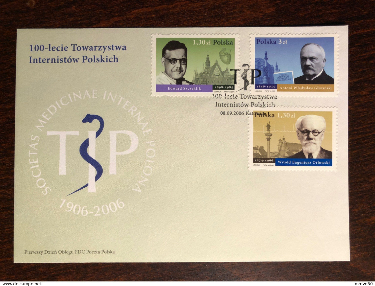 POLAND FDC COVER 2006 YEAR POLISH DOCTORS THERAPISTS HEALTH MEDICINE STAMPS - FDC