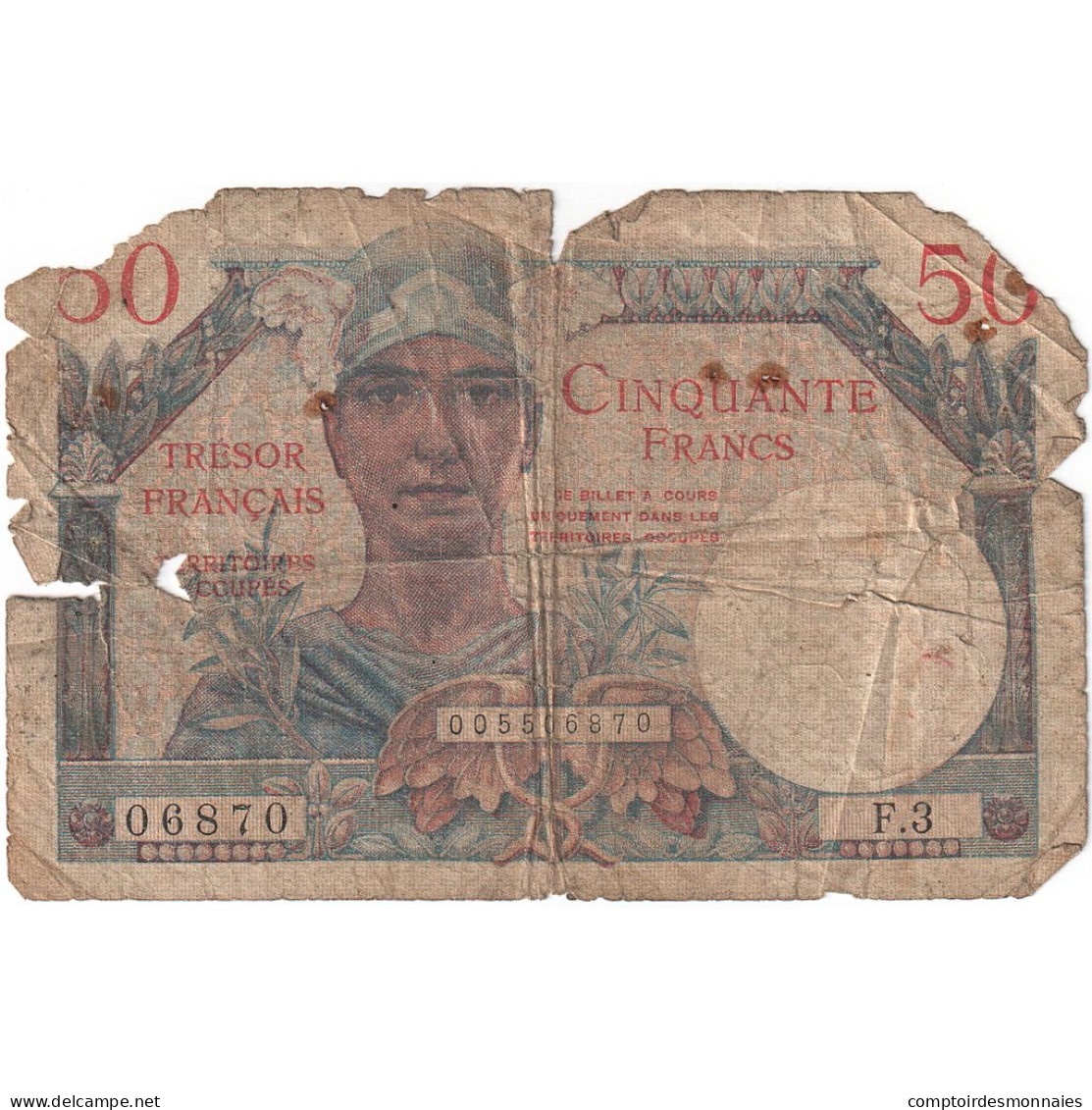 France, 50 Francs, 1947 Trésor Français, 1947, F.3, AB - 1947 Tesoro Francés