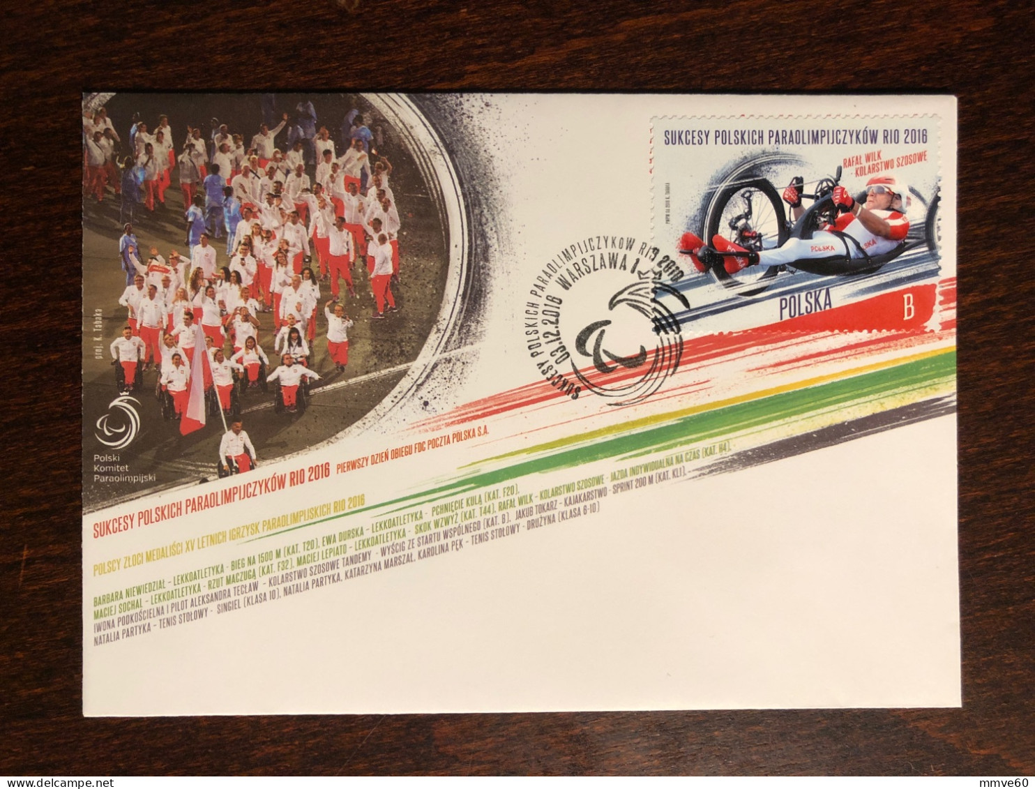 POLAND FDC COVER 2018 YEAR PARALYMPIC DISABLED SPORTS HEALTH MEDICINE STAMPS - FDC