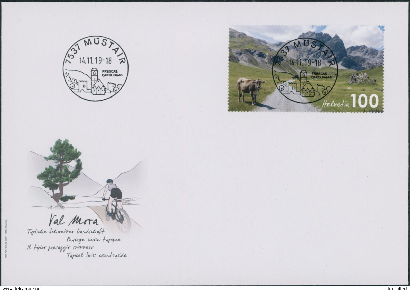 Suisse - 2019 - Val Mora - Blockausschnitte - Ersttagsbrief FDC ET - Briefe U. Dokumente