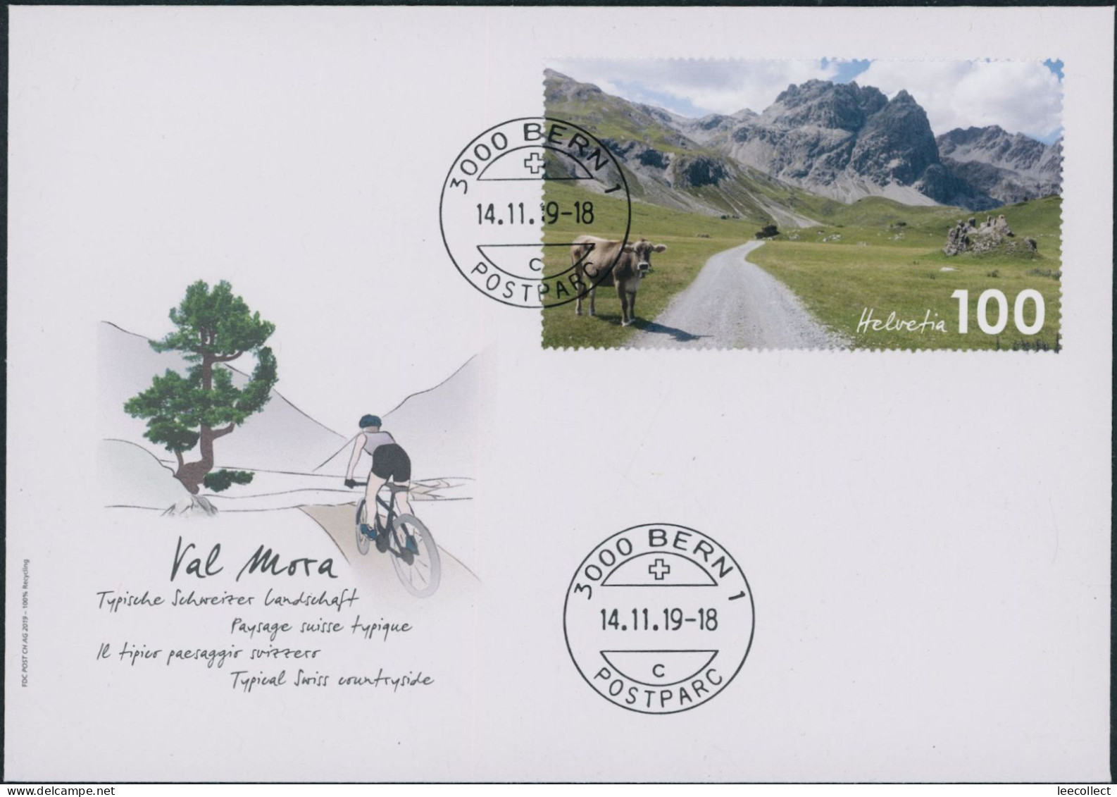 Suisse - 2019 - Val Mora - Blockausschnitte - Ersttagsbrief FDC ET - Lettres & Documents