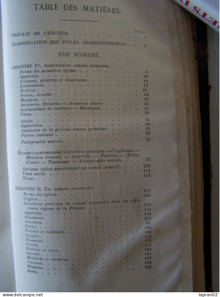 ARCHEOLOGIE. "L'ARCHITECTURE RELIGIEUSE. ABECEDAIRE OU RUDIMENT D'ARCHEOLOGIE" - Archäologie