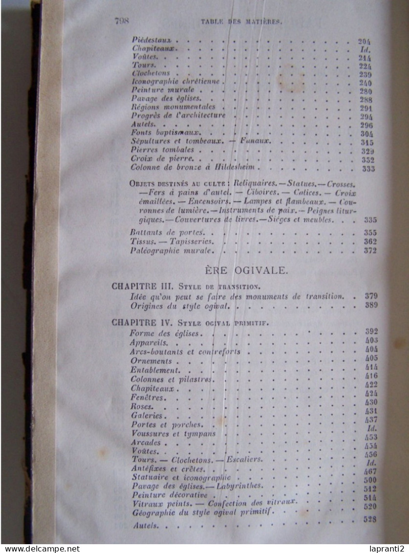 ARCHEOLOGIE. "L'ARCHITECTURE RELIGIEUSE. ABECEDAIRE OU RUDIMENT D'ARCHEOLOGIE" - Archäologie