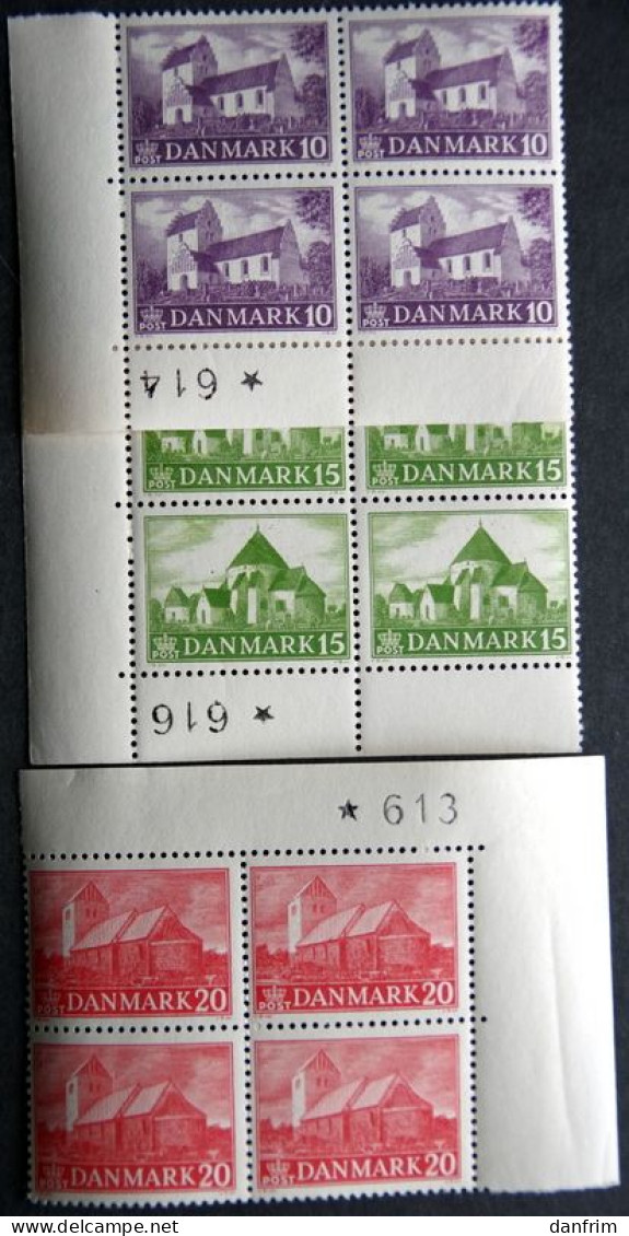 Denmark  1944 Dorfkirchen  MiNr.282-284    MNH (**)   ( Lot KS 1693 ) - Ongebruikt