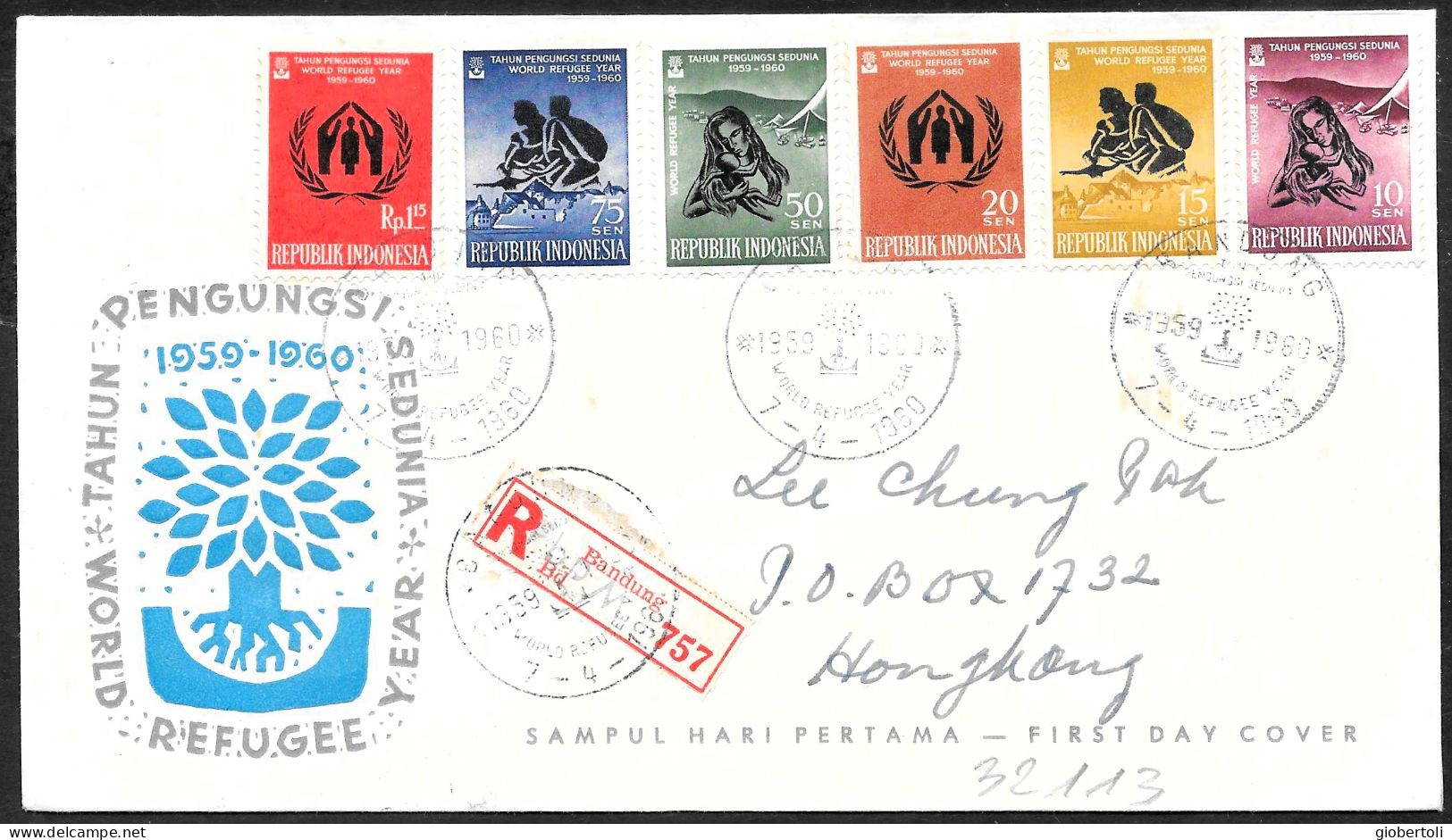 Indonesia/Indonésie: FDC, Raccomandata, Registered, Recommandè, Anno Del Rifugiato, Year Of The Refuge, Année Du Refuge - Flüchtlinge