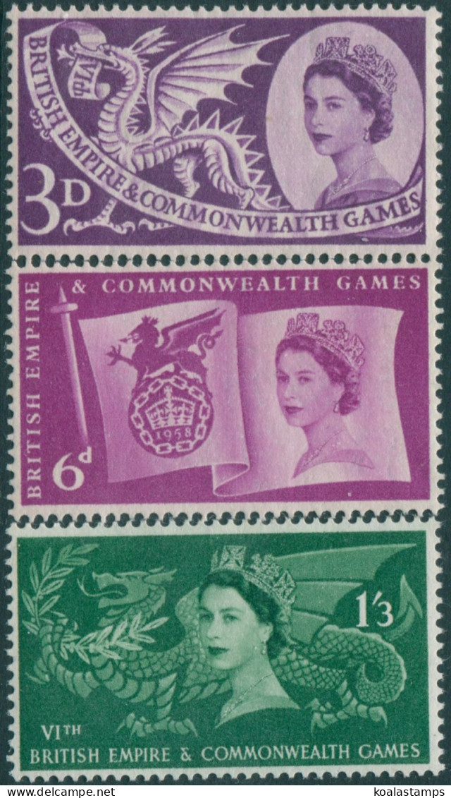 Great Britain 1958 SG567-569 QEII Games Set MLH - Sin Clasificación