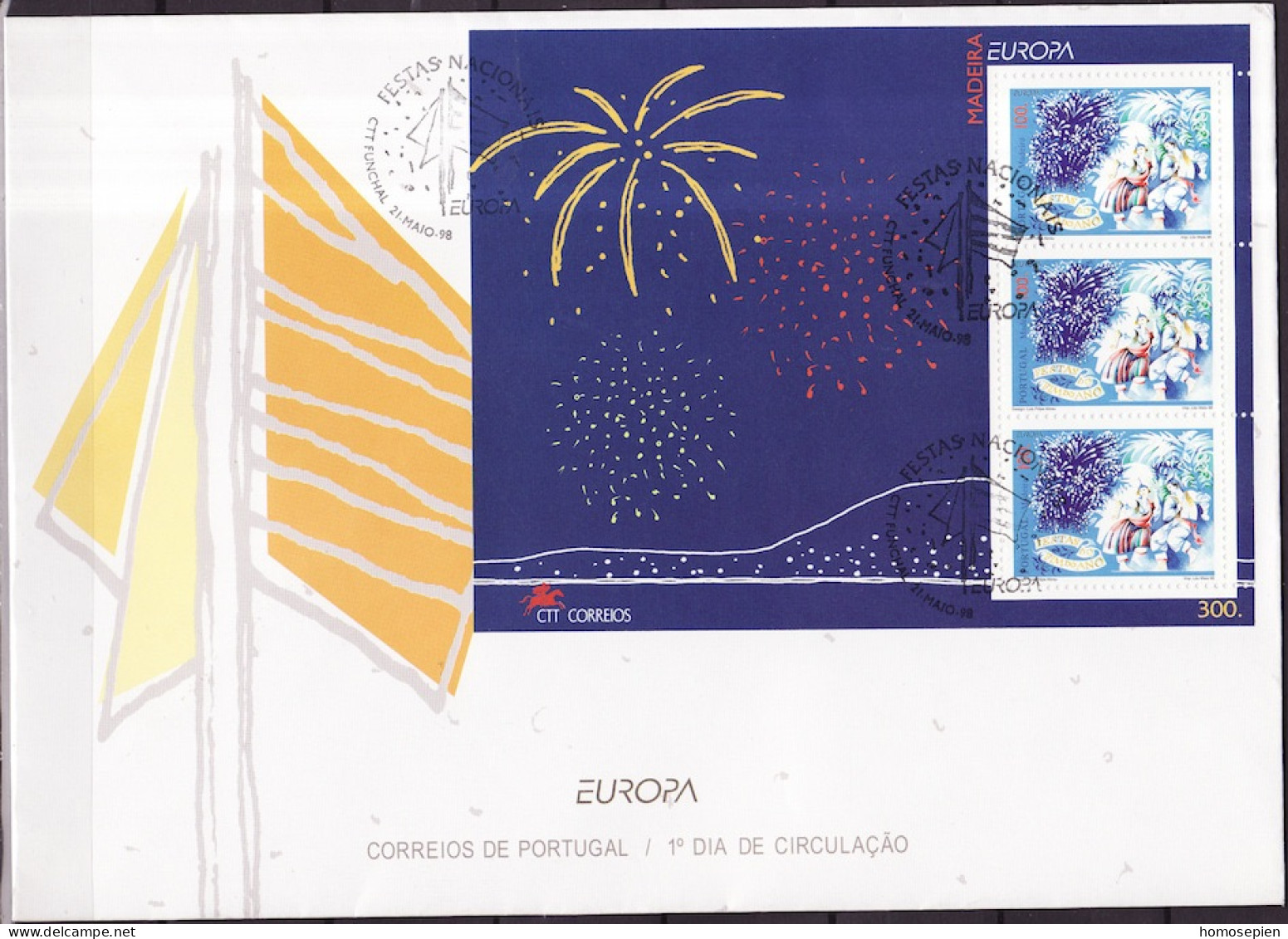 Madère - Madeira - Portugal FDC 1998 Y&T N°BF17 - Michel N°B17 - 100e EEUROPA - Madeira