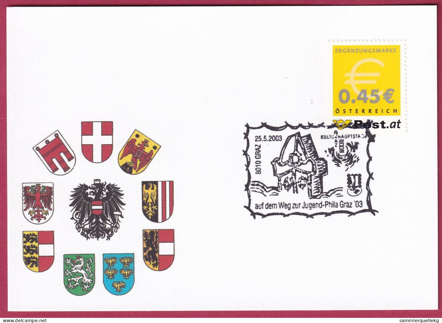 Österreich MNr. 2402 Sonderstempel 25. 5.  2003, Graz Kulturhauptstadt - Briefe U. Dokumente