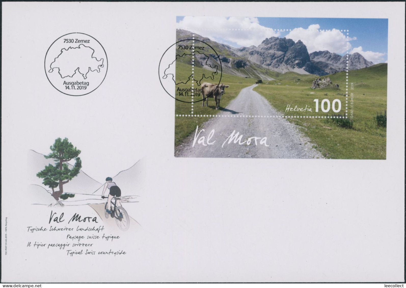 Suisse - 2019 - Val Mora - Block - Ersttagsbrief FDC ET - Briefe U. Dokumente