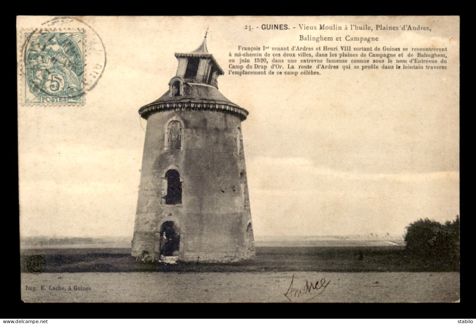 62 - GUINES - VIEUX MOULIN A L'HUILE PLAINES D'ANDRES - MOULIN A VENT - Guines