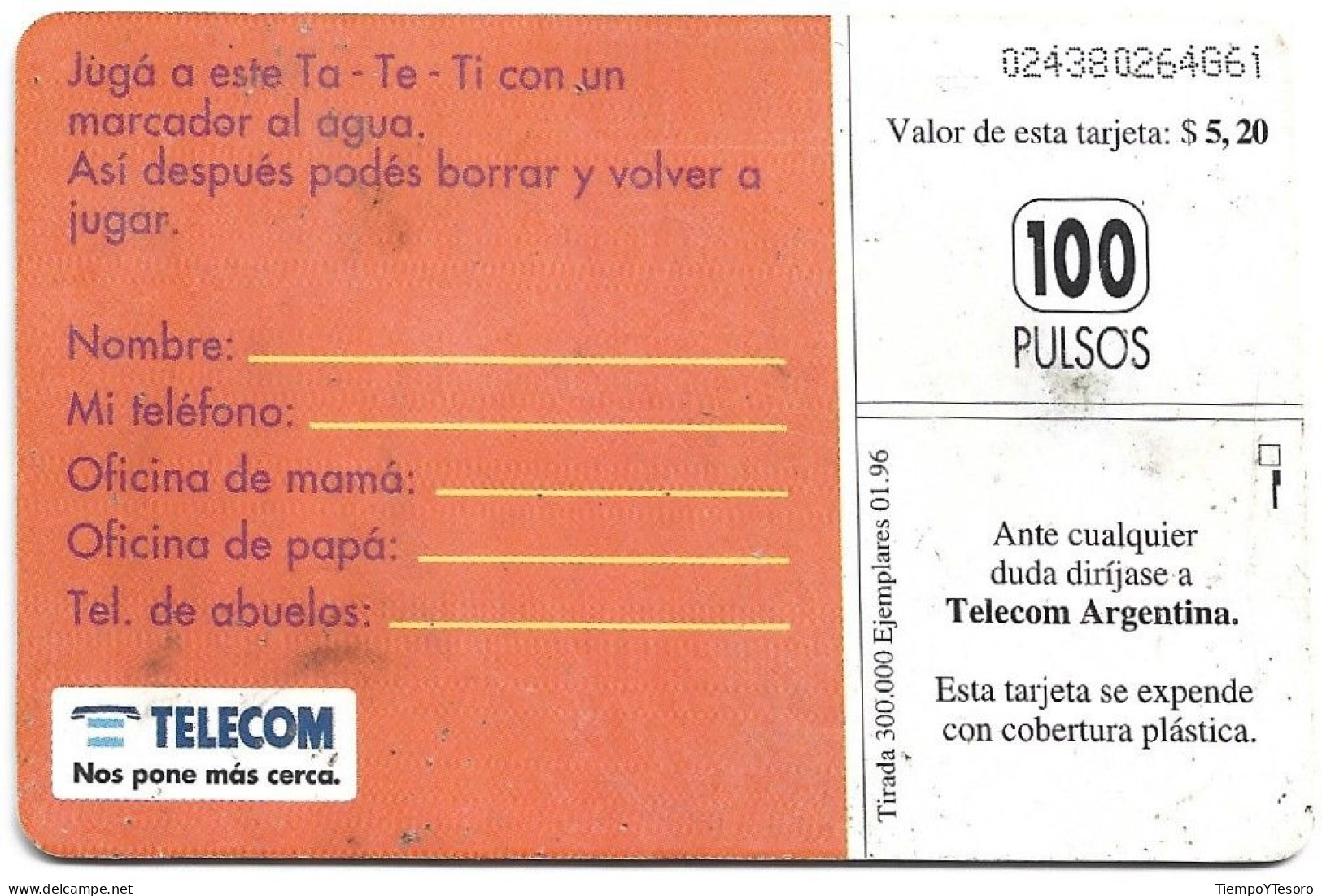 Phonecard - Telecom, Ta Te Ti, N°1362 - Giochi