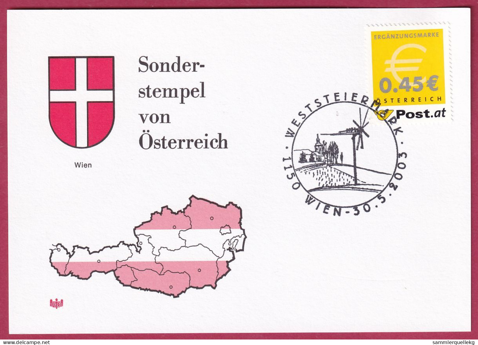 Österreich MNr. 2402 Sonderstempel 30. 5. 2003, Weststeiermark - Cartas & Documentos