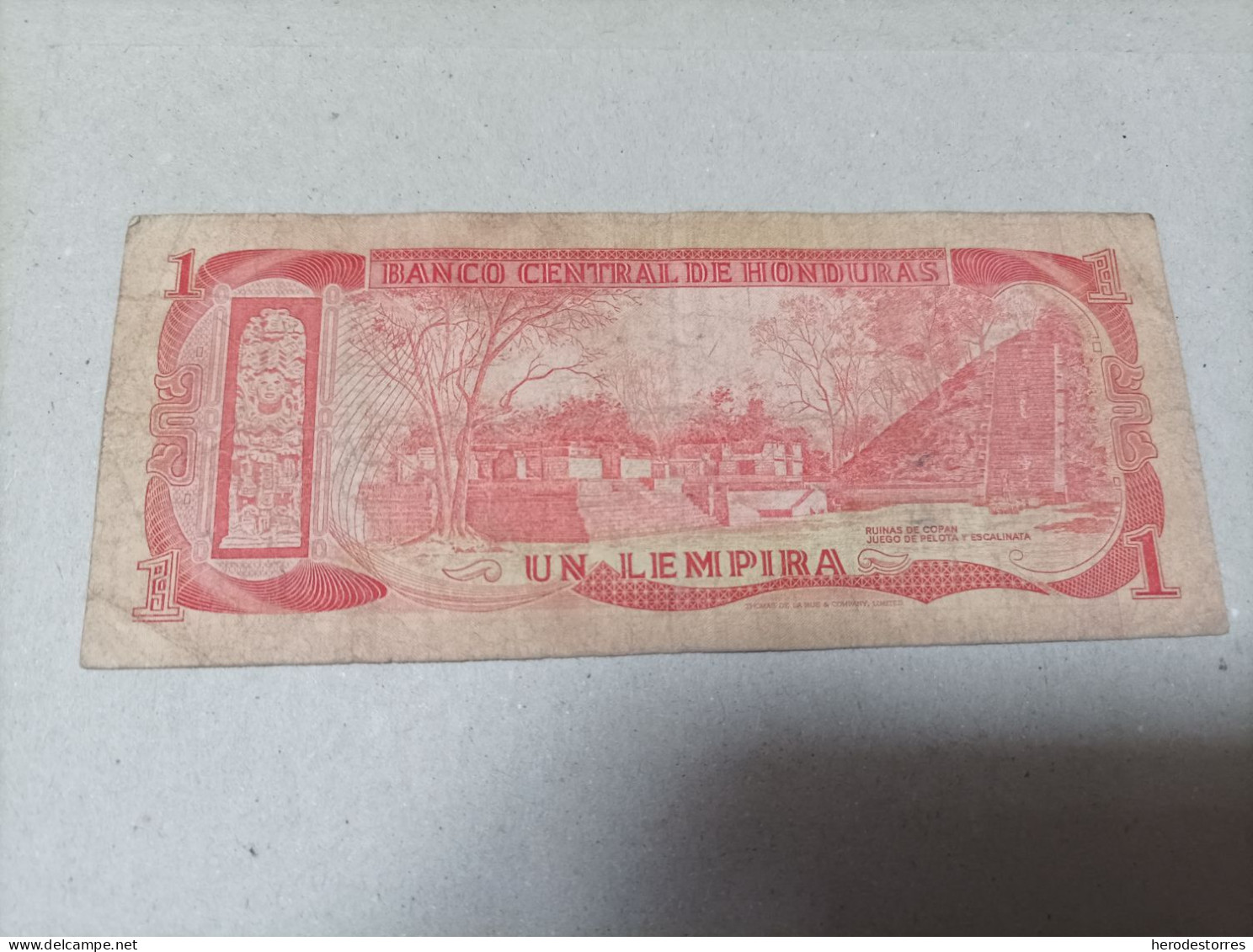 Billete Honduras, 1 Lempira, Año 1974 - Honduras