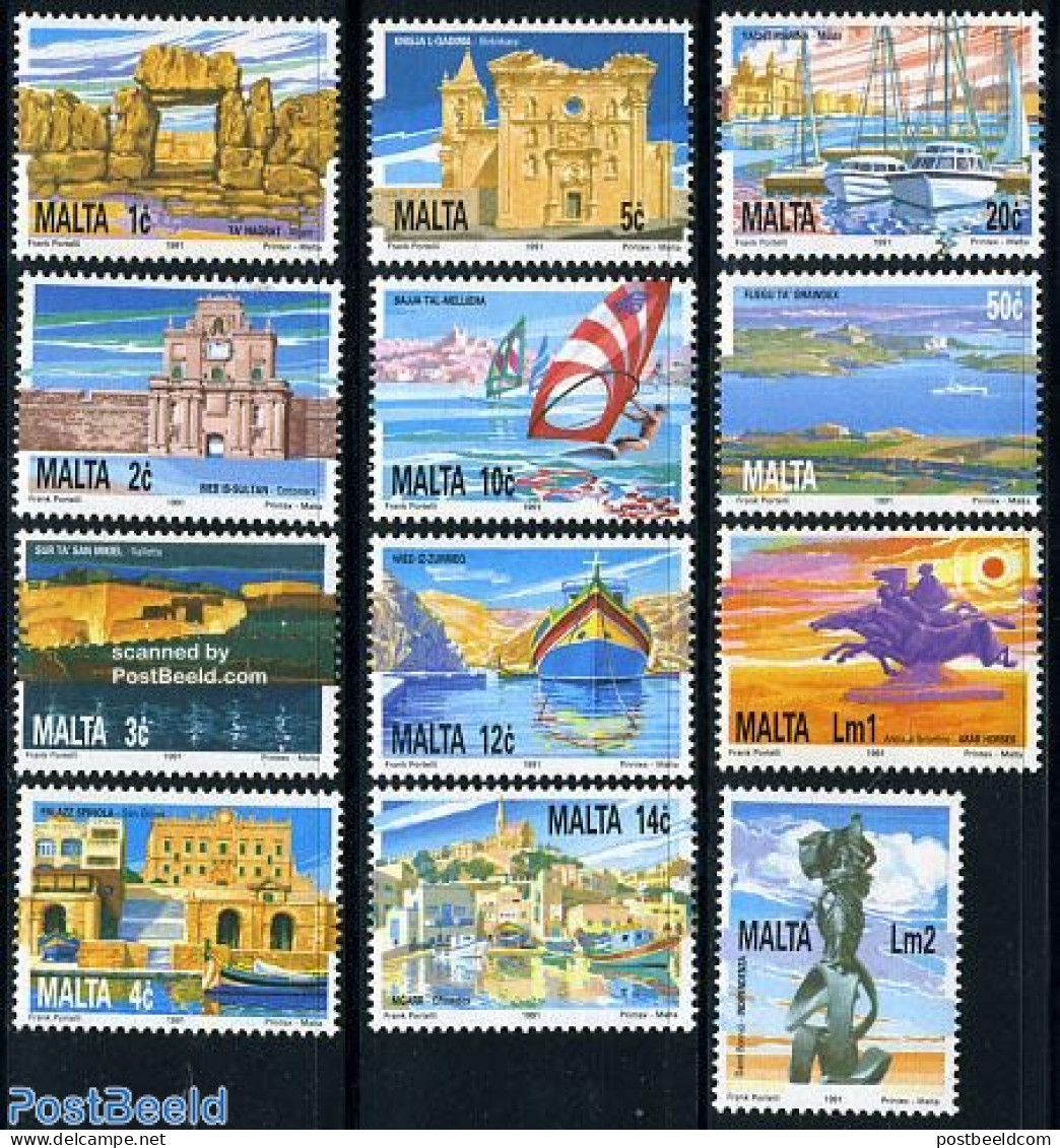 Malta 1991 Definitives 12v, Mint NH, Nature - Religion - Transport - Horses - Churches, Temples, Mosques, Synagogues -.. - Kerken En Kathedralen