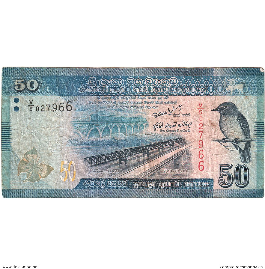 Billet, Sri Lanka, 50 Rupees, 2010, 2010-01-01, KM:124a, TB+ - Sri Lanka