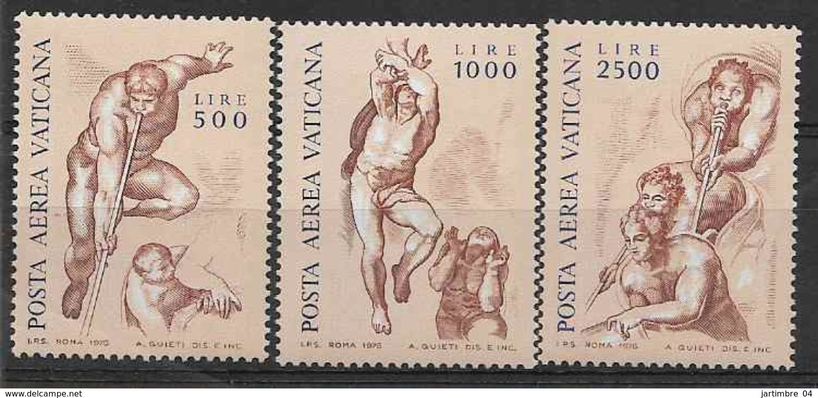 1976 VATICAN PA 60-62** Michel-Ange - Poste Aérienne