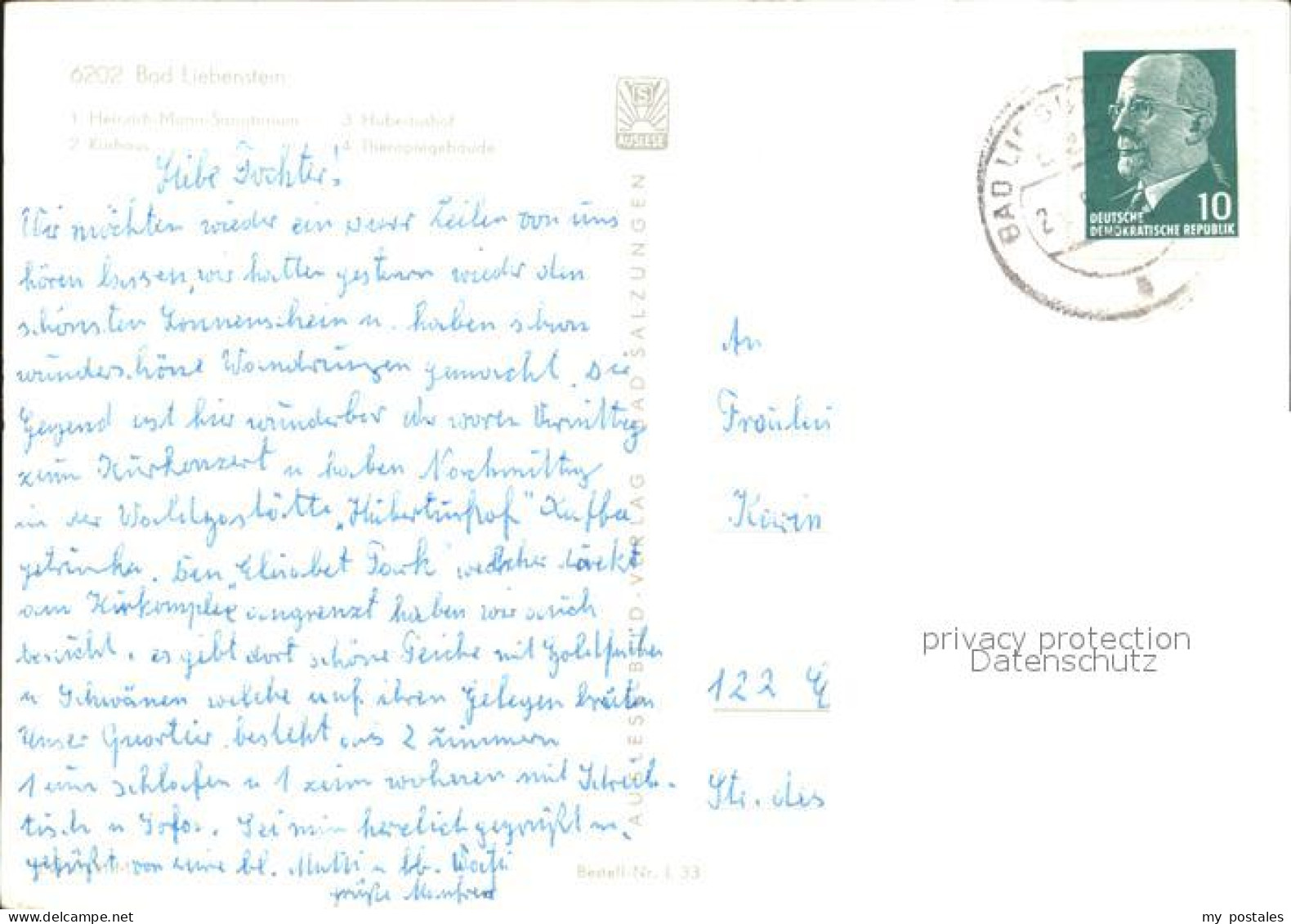 72263570 Bad Liebenstein Hubertushof Kurhaus Heinrich-Mann-Sanatorium Bad Lieben - Bad Liebenstein