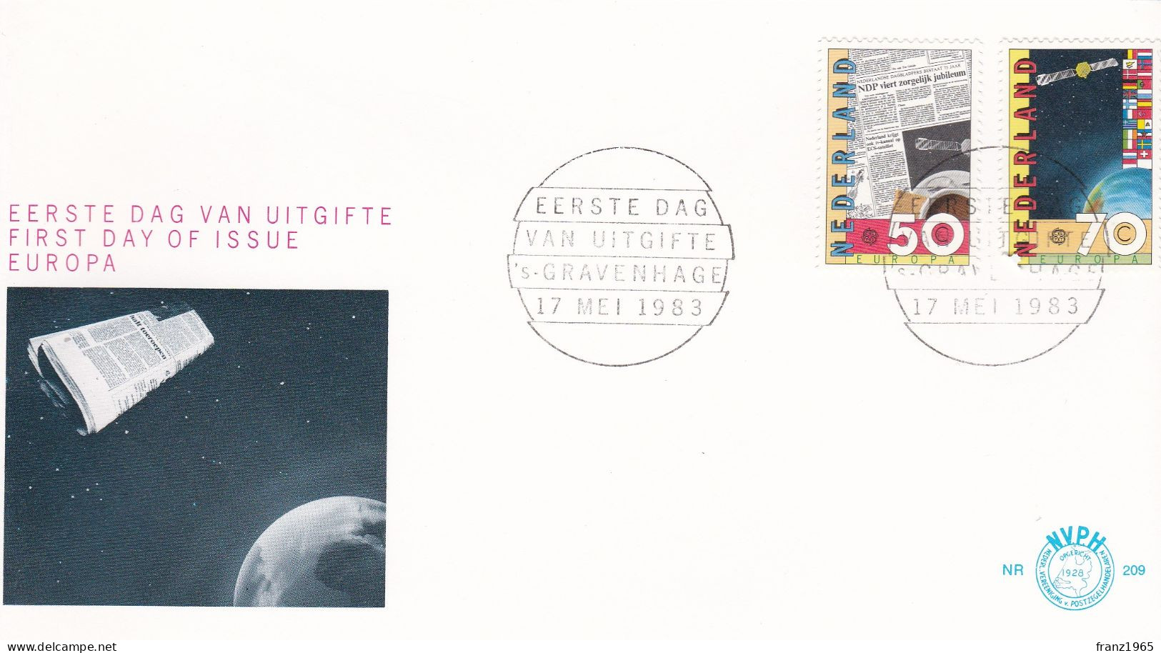 75th Anniversary Of Netherlands Newspaper Publishers Association - 1983 - FDC