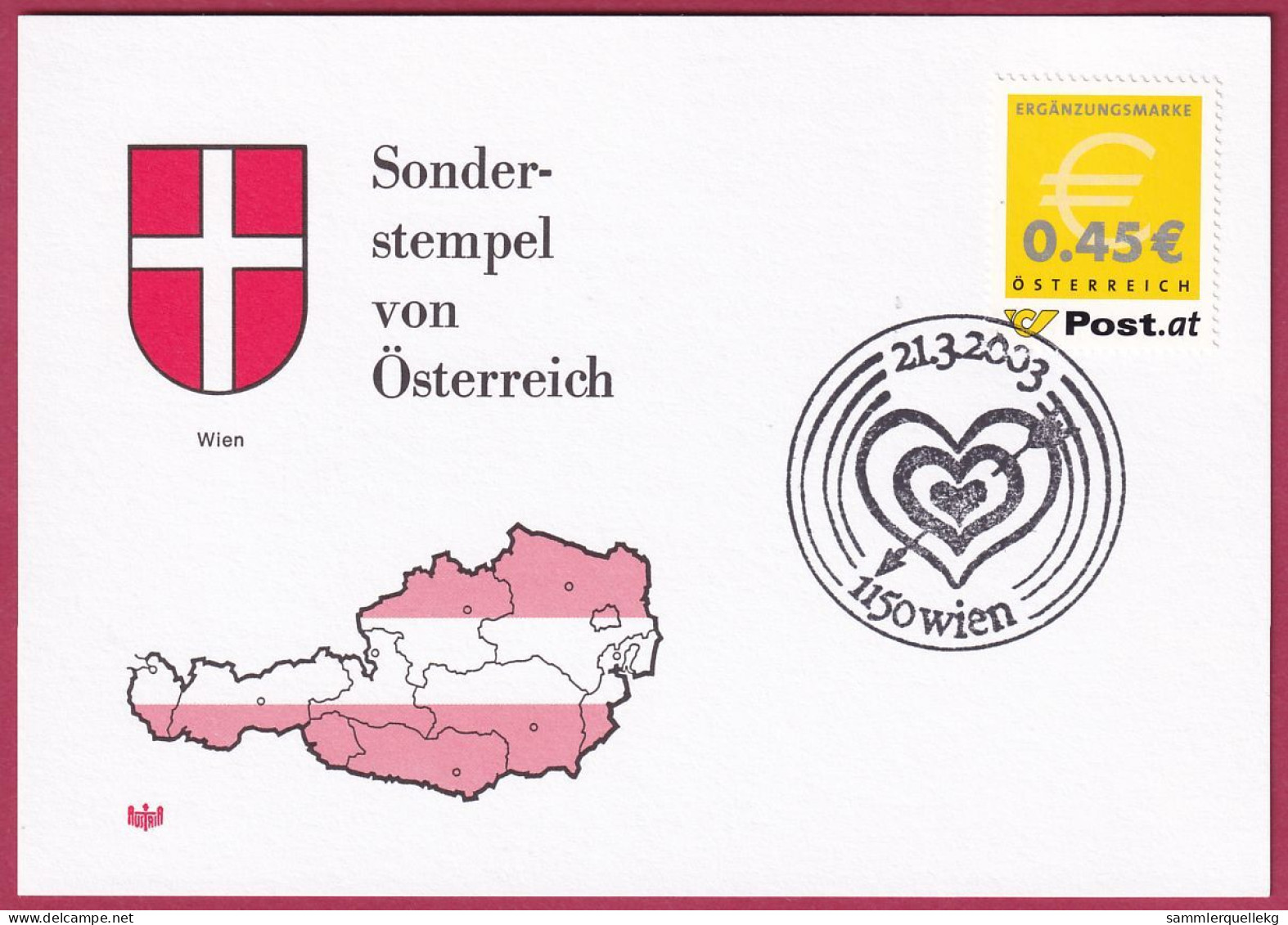 Österreich MNr. 2402 Sonderstempel 21. 3. 2003, 1150 Wien - Briefe U. Dokumente