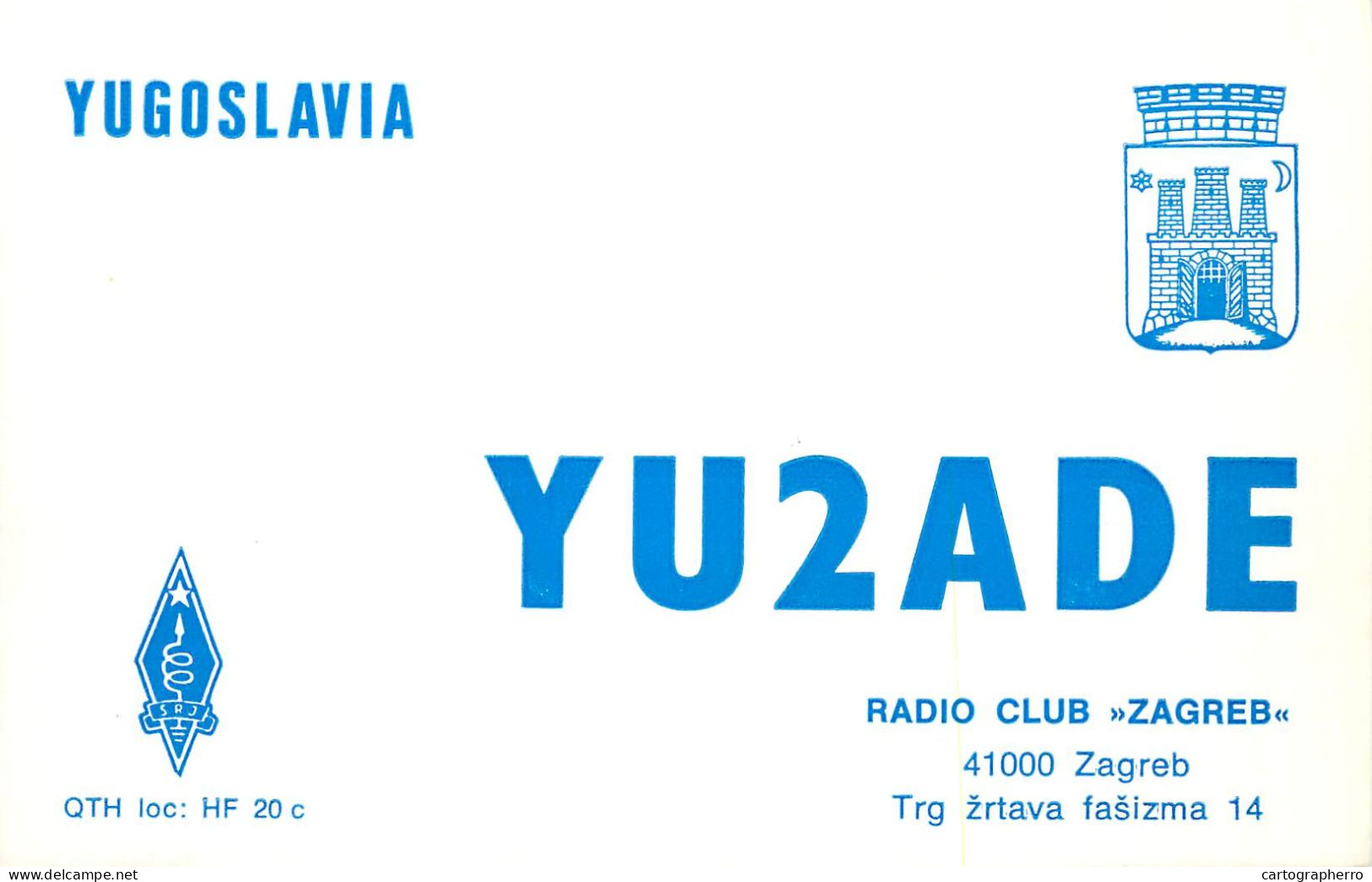 QSL Card Yugoslavia Amateur Radio Station YU2ADE Y03CD Muso - Radio Amateur