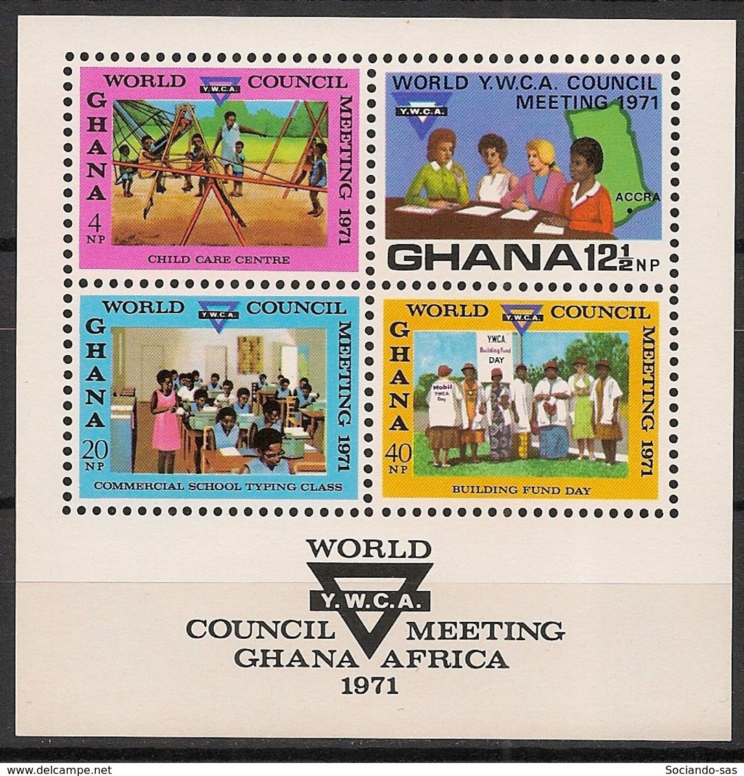 GHANA - 1971 - Bloc Feuillet BF N°YT. 41 - YWCA - Neuf Luxe ** / MNH / Postfrisch - Ghana (1957-...)