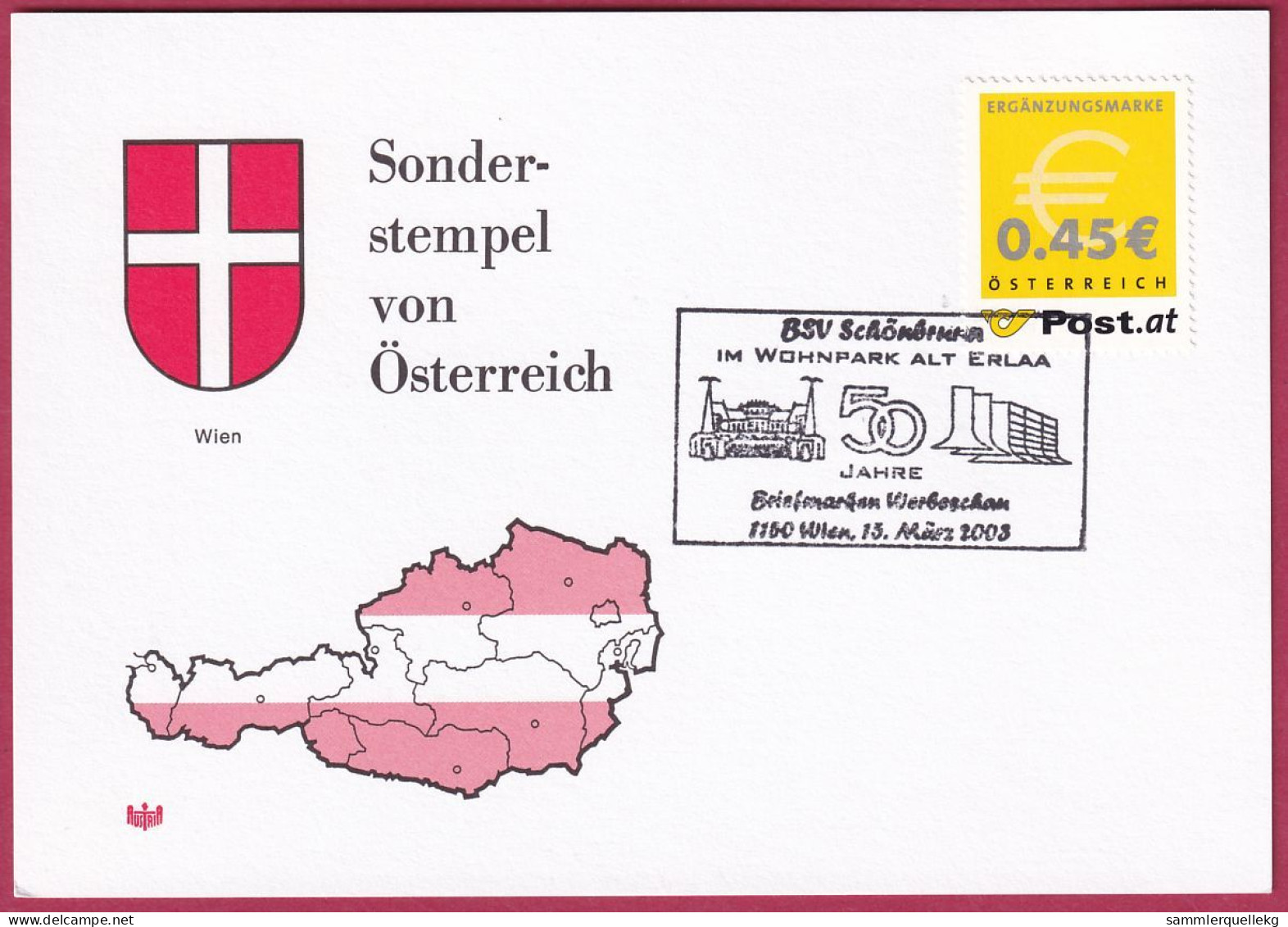 Österreich MNr. 2402 Sonderstempel 15. März 2003, Wien BSV Im Wohnpark Alt Erlaa - Briefe U. Dokumente