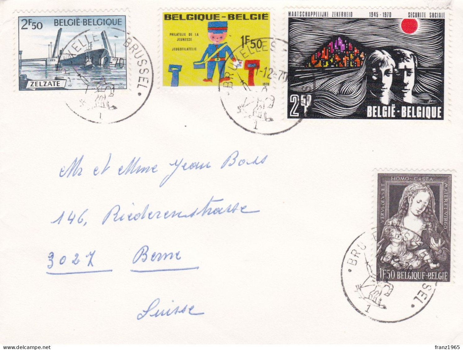 From Belgium  To Swiss - 1970 - Storia Postale