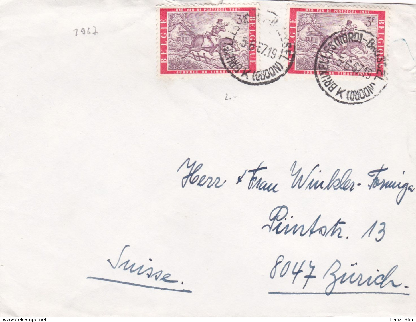 From Belgium  To Swiss - 1967 - Lettres & Documents