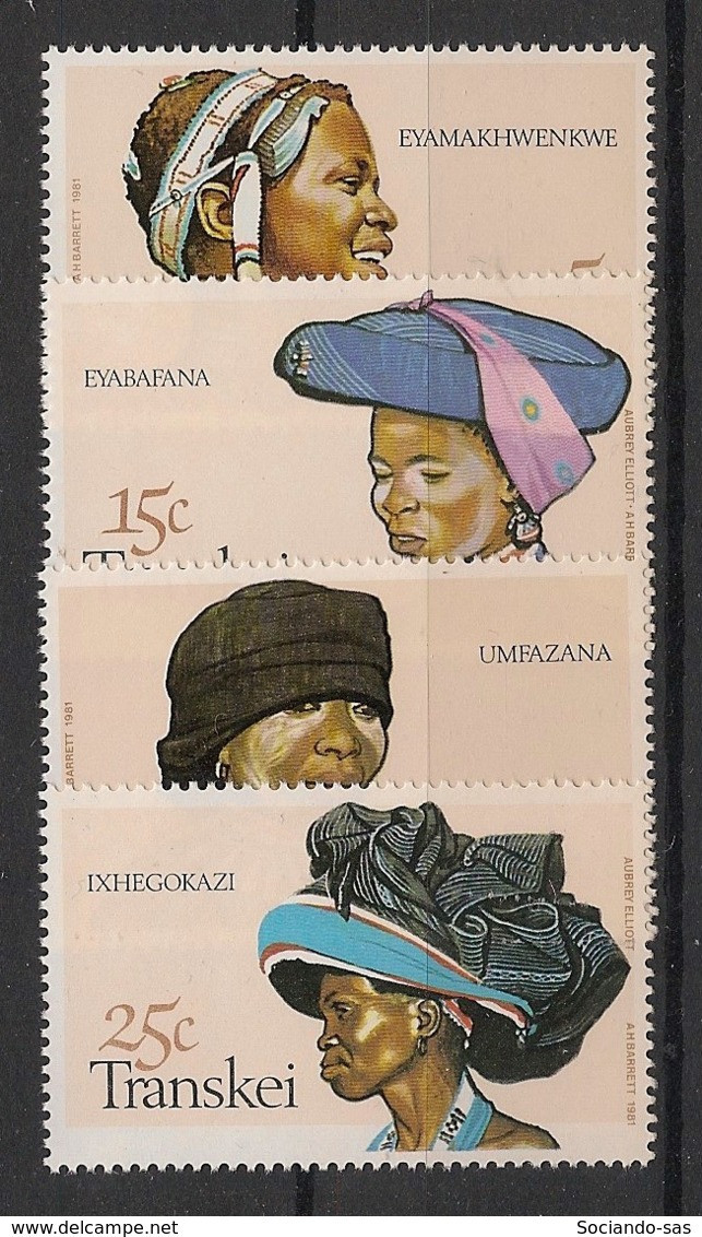 TRANSKEI - 1981 - N°YT. 92 à 95 - Coiffures Traditionnelles - Neuf Luxe ** / MNH / Postfrisch - Transkei