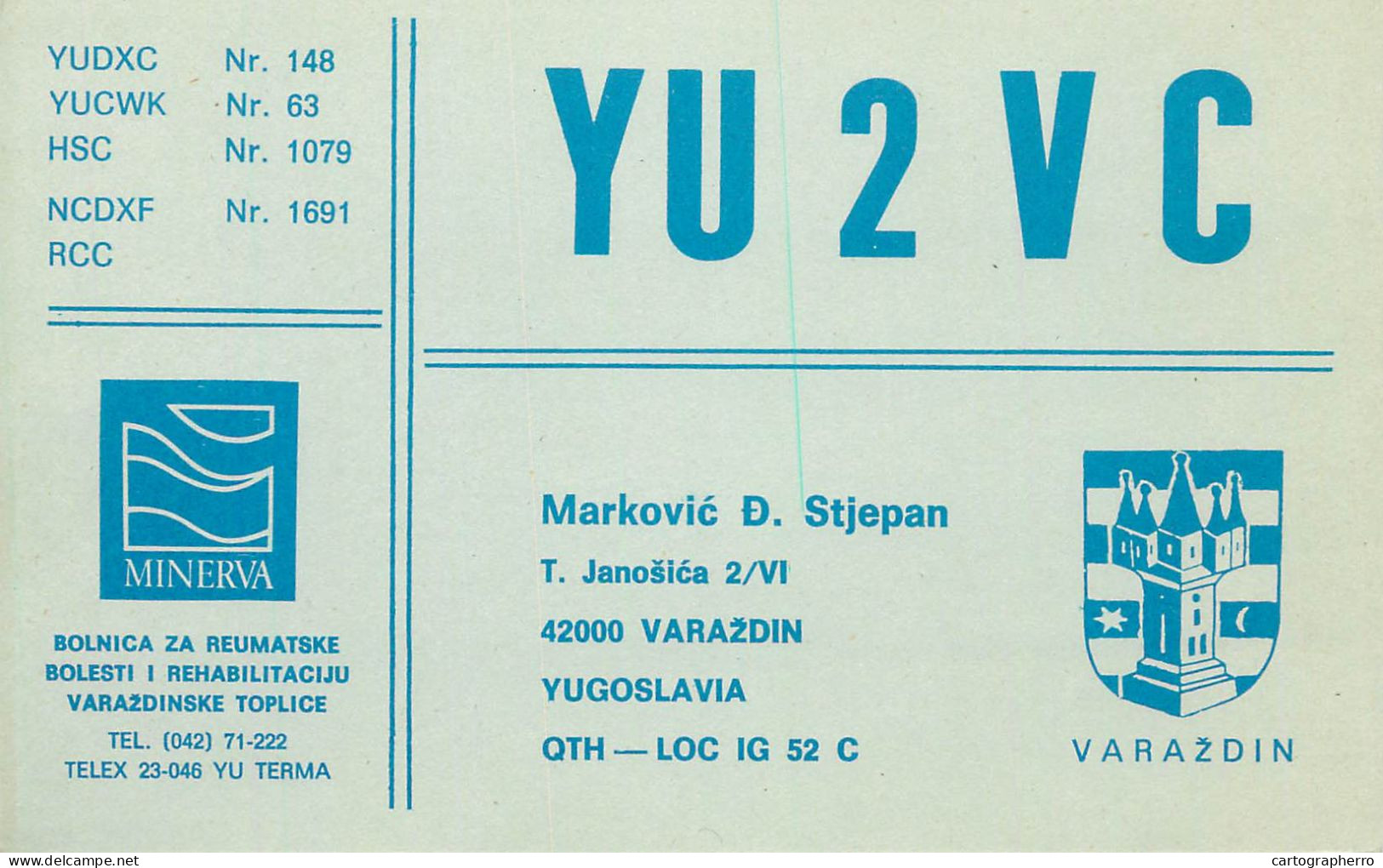 QSL Card Yugoslavia Amateur Radio Station YU2VC Y03CD - Radio Amateur
