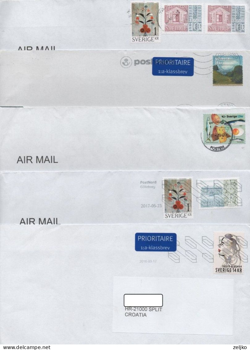 Sweden, 5 Air Mailed Letters - Covers & Documents