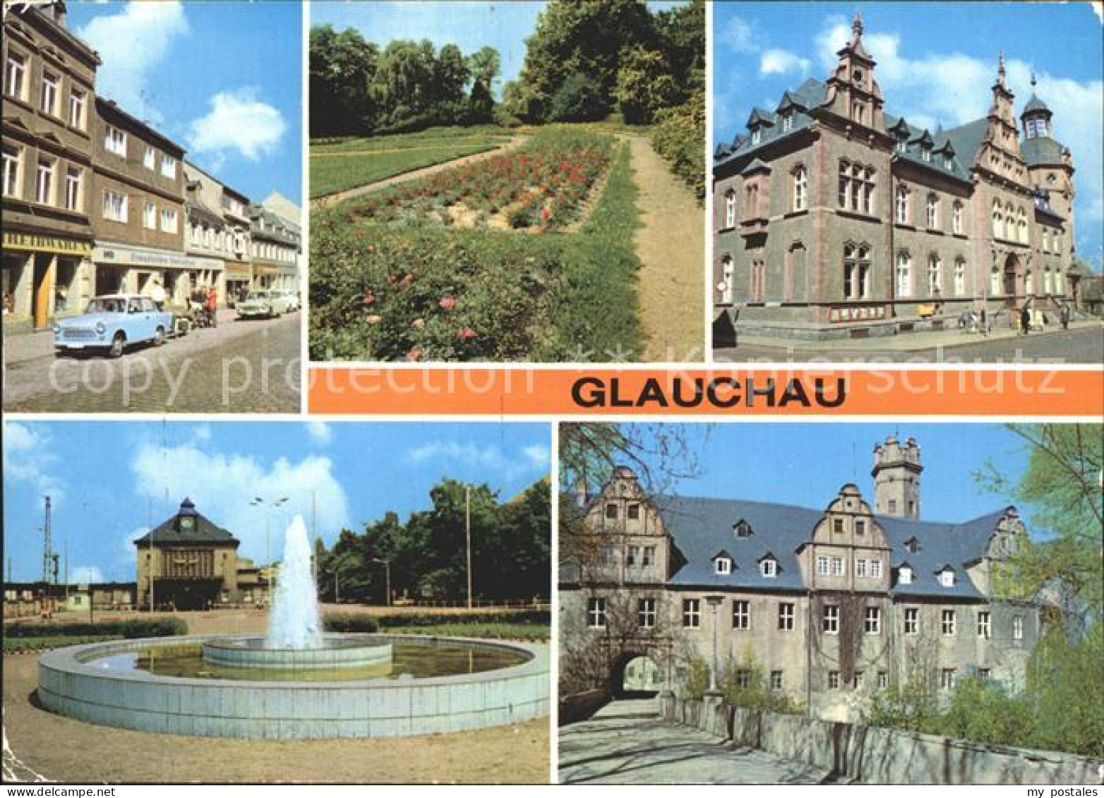 72261927 Glauchau Dr Friedrichs Strasse Rosarium Postamt Bahnhof Springbrunnen S - Glauchau