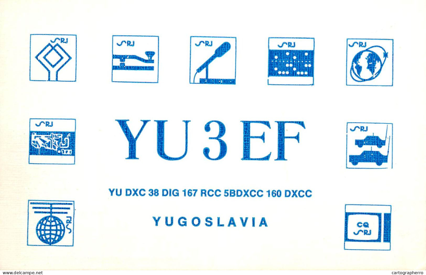 QSL Card Yugoslavia Amateur Radio Station YU3EF Y03CD 1986 - Radio Amateur