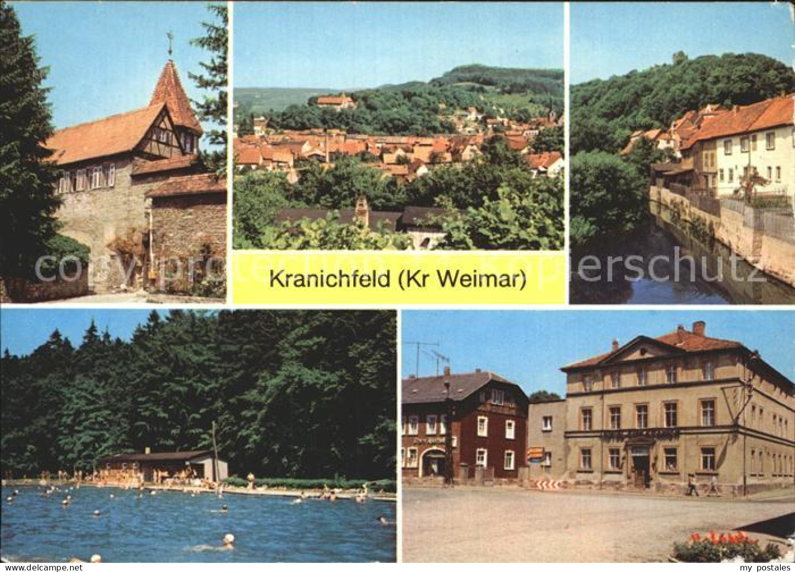 72261744 Kranichfeld Niederburg Teilansicht Schloss Freibad Markt Kranichfeld - Kranichfeld