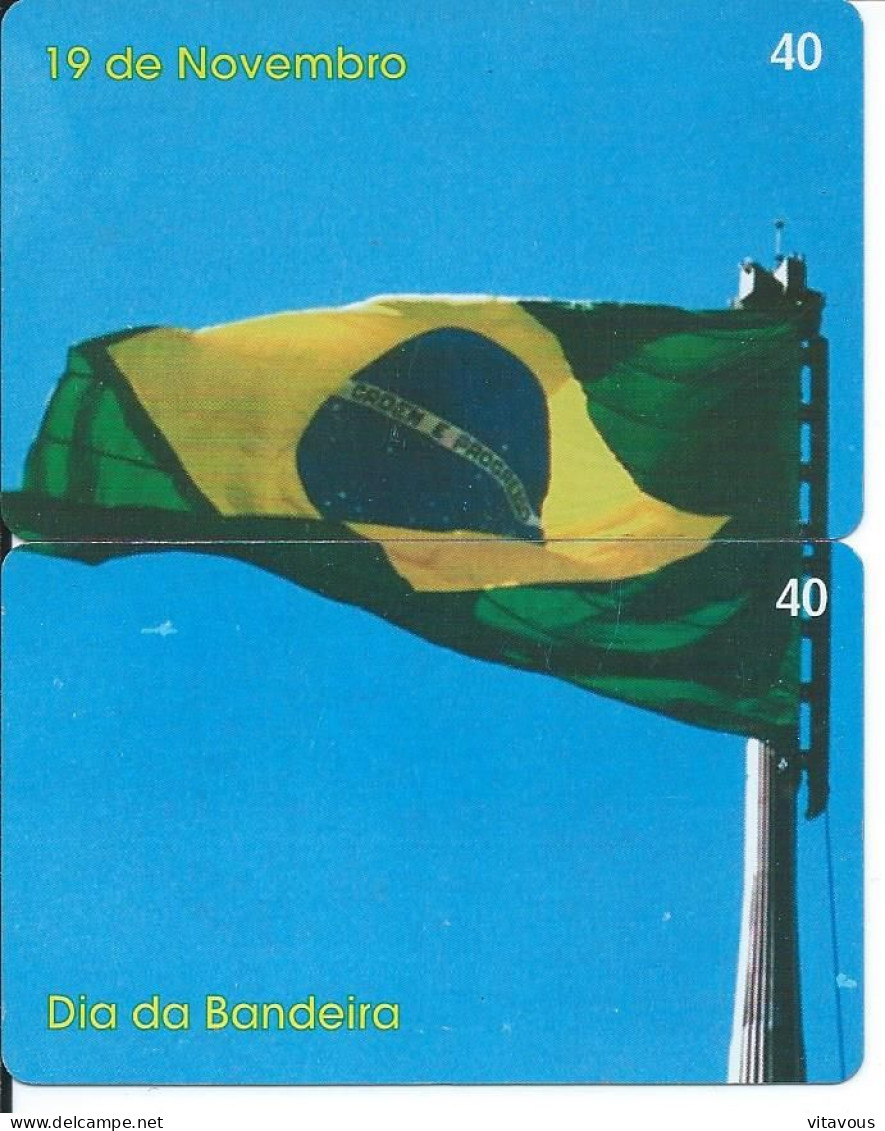 Drapeau Puzzle 2  Télécartes Brésil Phonecard  Telefonkarte (P 38) - Brésil