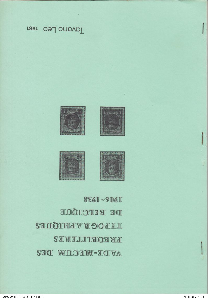 Vade-mecum Des Préoblitérés Typographiques De Belgique 1906-1938, Leo Tavano 1981 - 60 Pages - Other & Unclassified