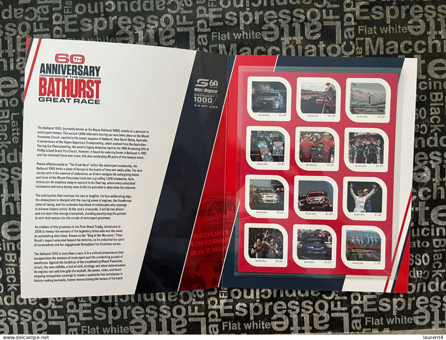 (folder 15-3-2024) Australia Post - 60th Bathurst Race - Presentation Pack With 12 Mint Stamps Sheetlet - Presentation Packs