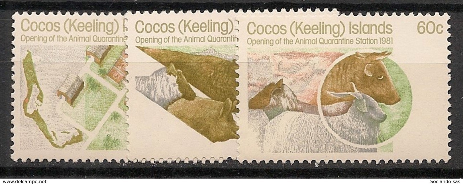 COCOS - 1981 - N°YT. 65 à 67 - Centre De Quarantaine - Neuf Luxe ** / MNH / Postfrisch - Cocos (Keeling) Islands