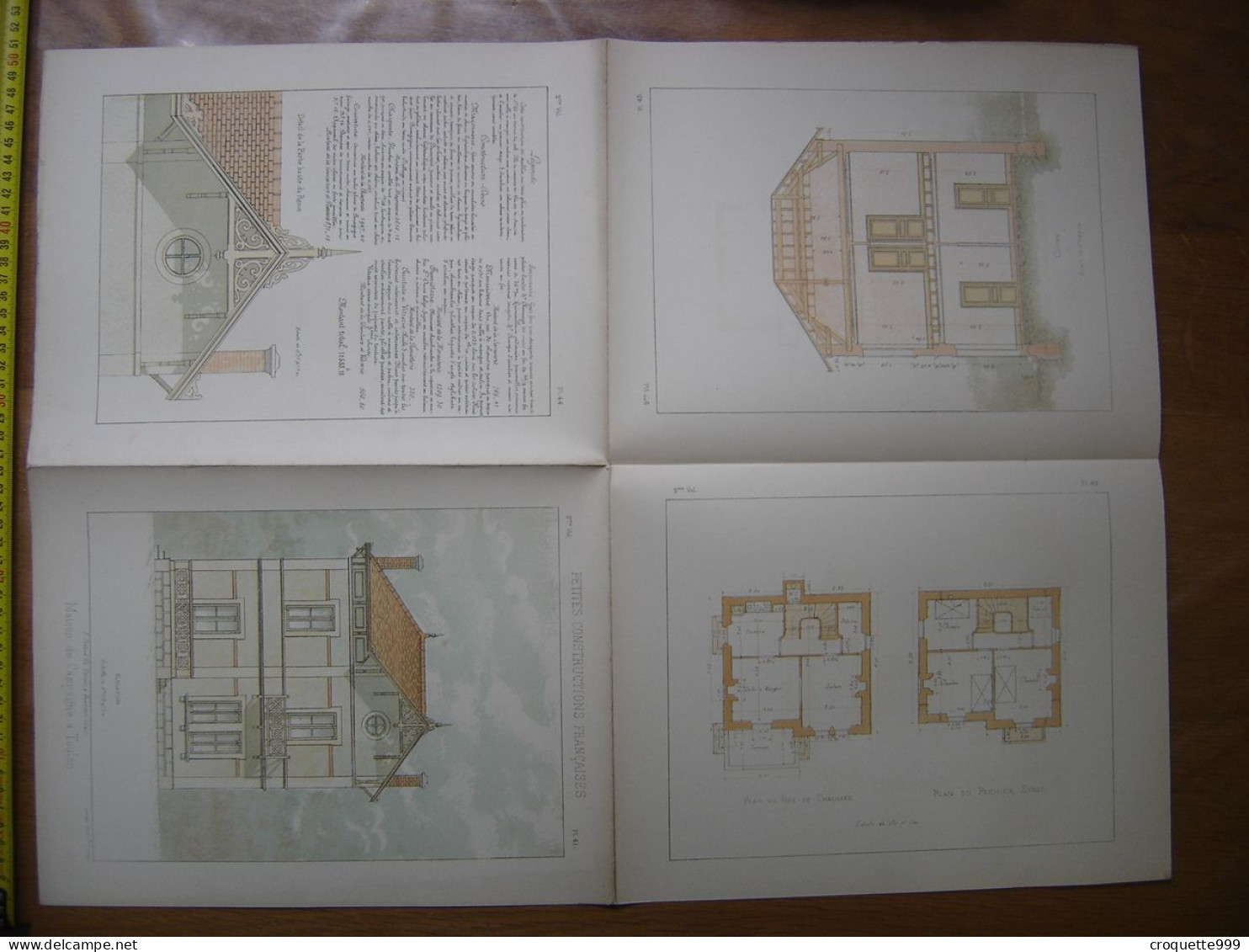 XXe Planche PETITES CONSTRUCTIONS FRANCAISES Maison Campagne A Toulon Thezard - Architettura