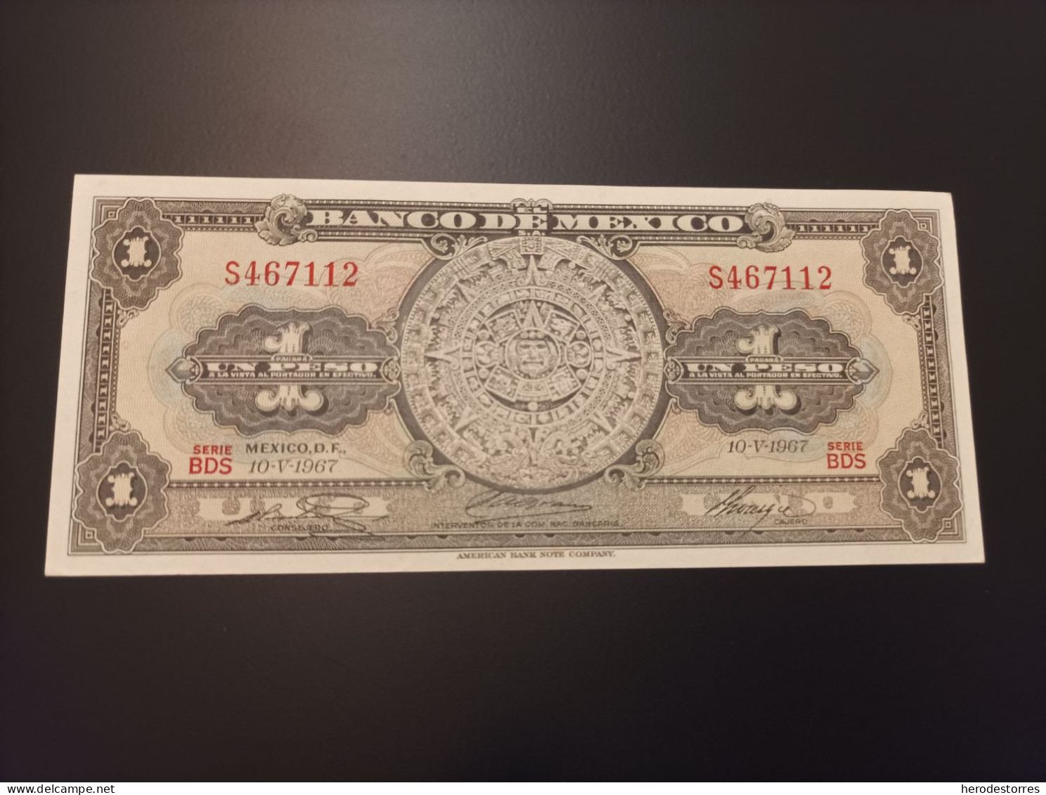 Billete México, 1 Peso, Año 1967, UNC - Mexique