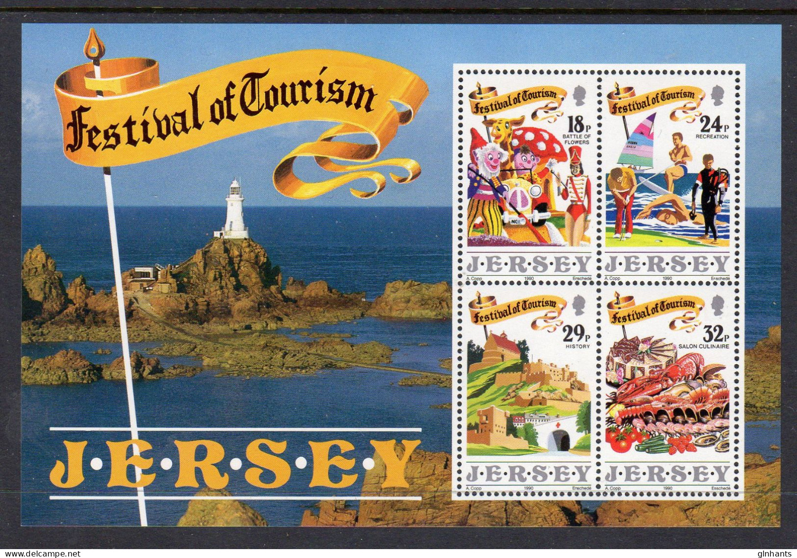 GB JERSEY - 1990 FESTIVAL OF TOURISM MS SG MS525 FINE MNH ** - Other & Unclassified
