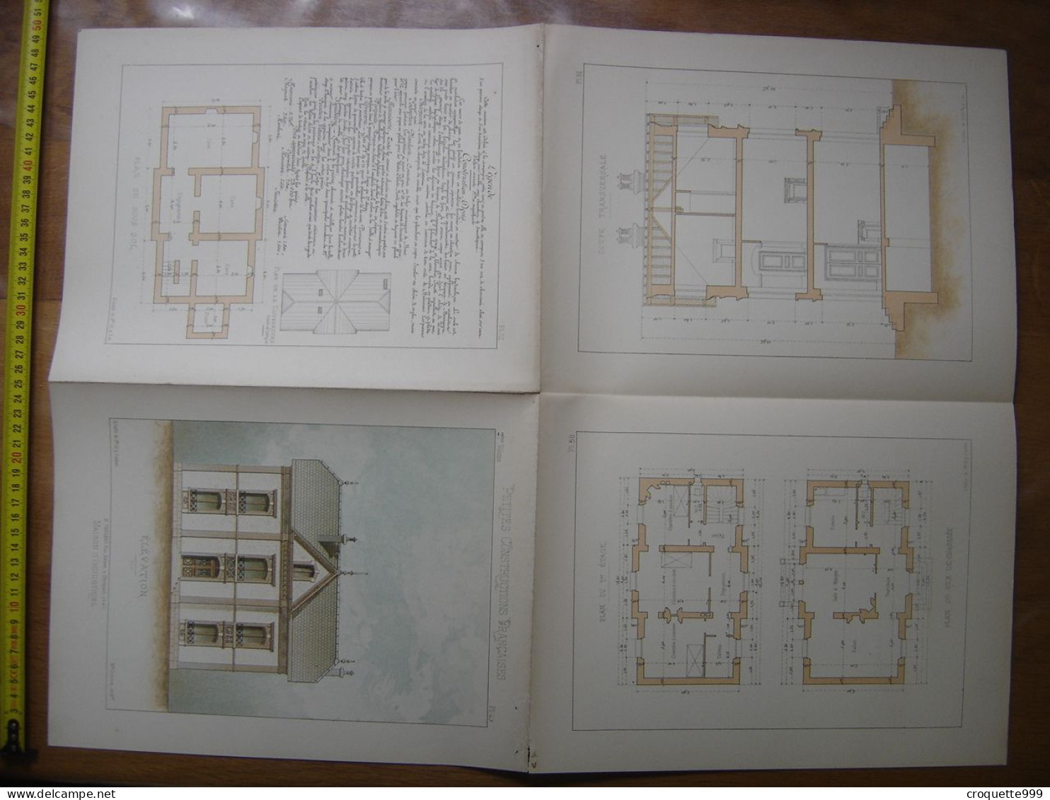 XXe Planche PETITES CONSTRUCTIONS FRANCAISES Maison D'industriel Thezard - Architecture