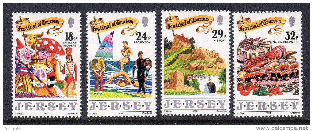 GB JERSEY - 1990 FESTIVAL OF TOURISM SET (4V) SG 521-524 FINE MNH ** - Jersey