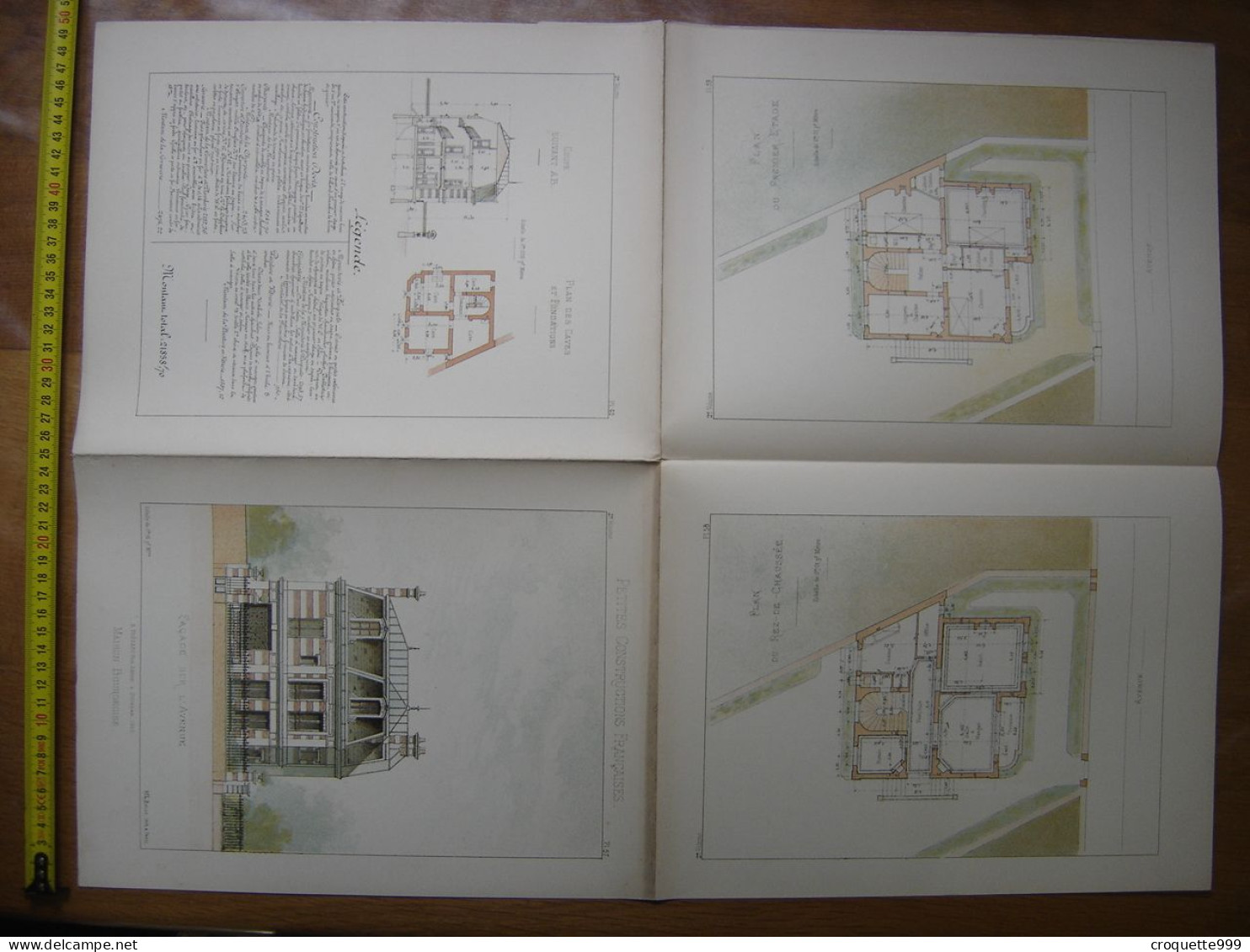 XXe Planche PETITES CONSTRUCTIONS FRANCAISES Maison Bourgeoise Thezard - Arquitectura