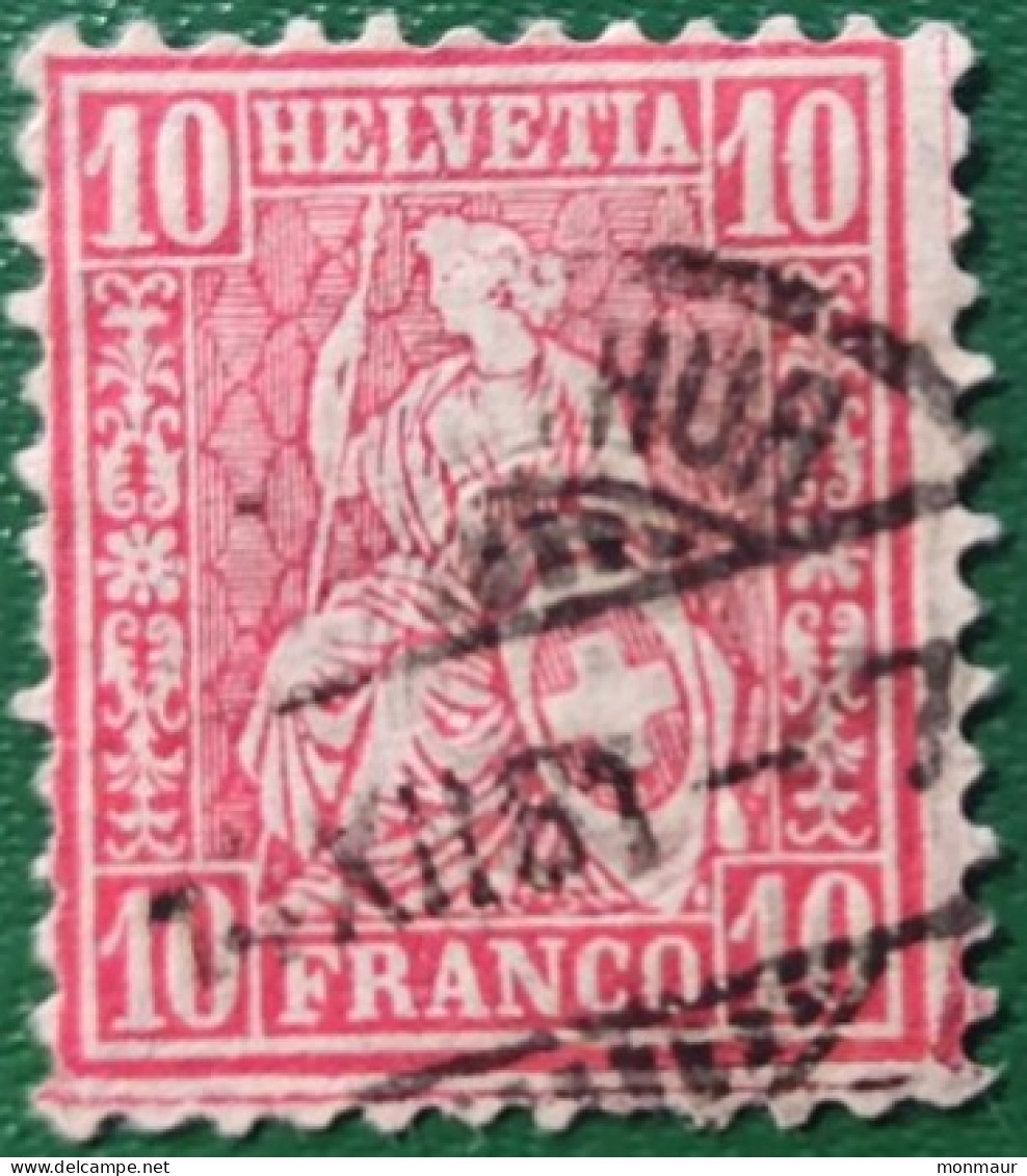 SVIZZERA 1881 HELVETIA SEDUTA 10c - Oblitérés