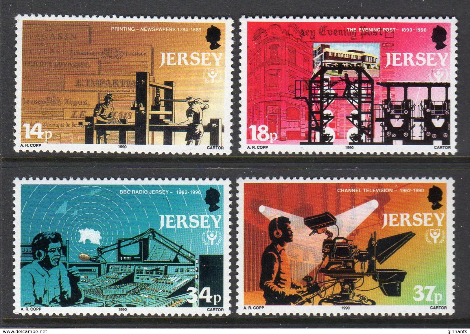 GB JERSEY - 1990 INTERNATIONAL LITERACY YEAR SET (4V) SG 526-529 FINE MNH ** - Jersey