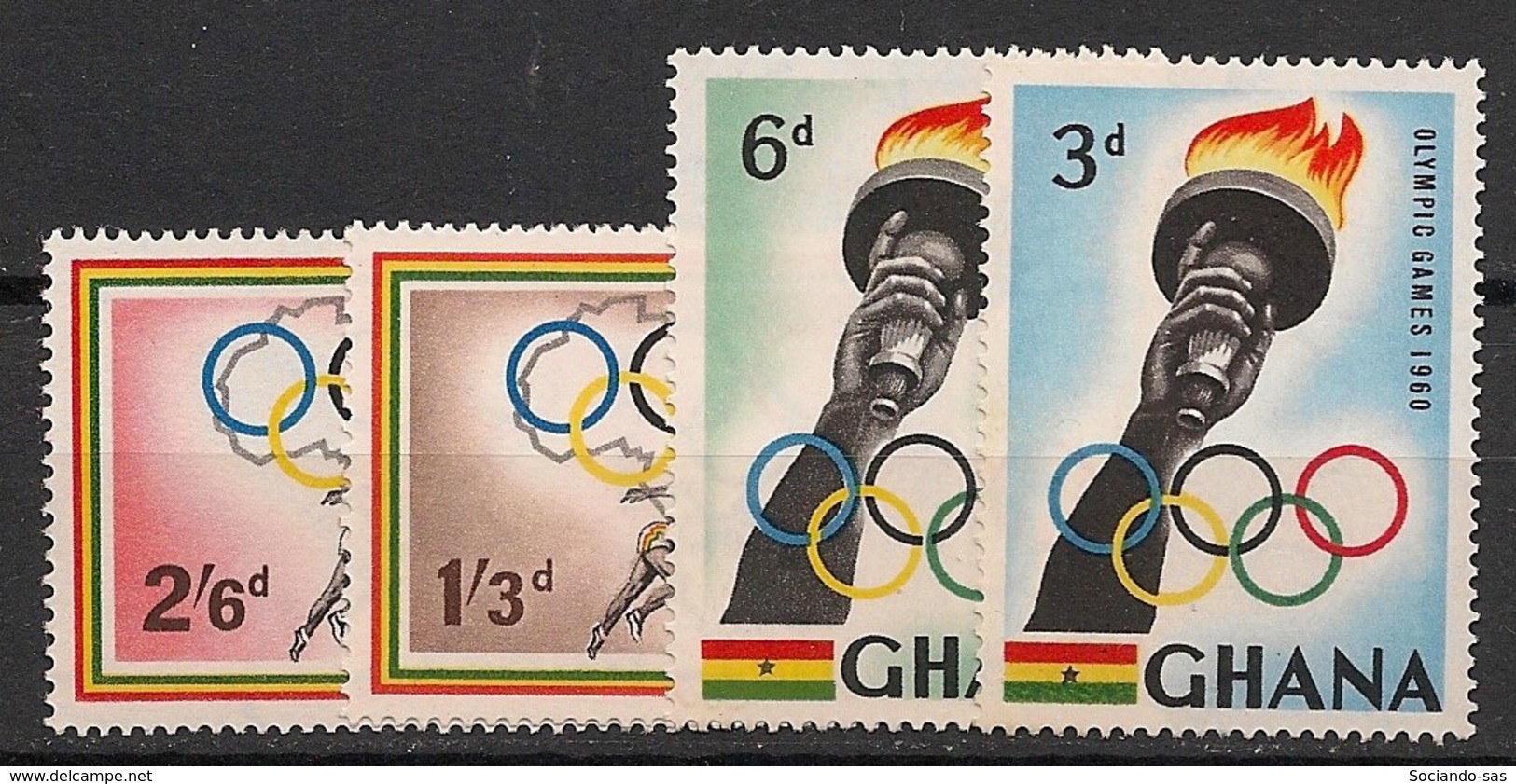 GHANA - 1960 - N°YT. 75 à 78 - Rome 60 / Olympics - Neuf Luxe ** / MNH / Postfrisch - Ghana (1957-...)