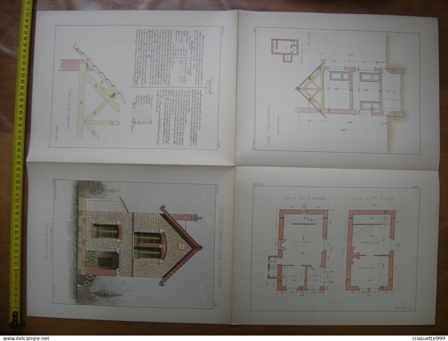 XXe Planche PETITES CONSTRUCTIONS FRANCAISES Maison D'employe Thezard - Arquitectura